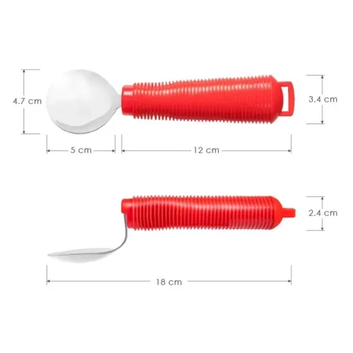 Ergonomická otočná lžíce HA 4299—Červená barva