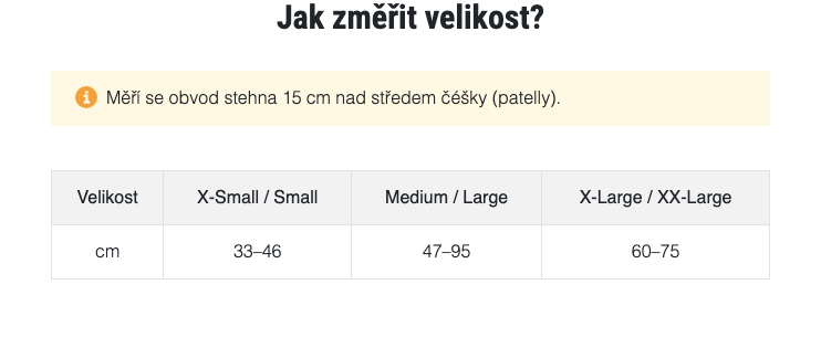 Ortéza kolenní REACTION KNEE BRACE—Velikost XS/S