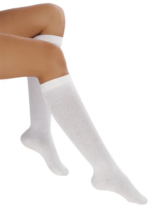 Lýtkové punčochy PHLEBO 360 COTTON TRAVEL II.KT—Velikost 2, barva bílá, délka dlouhá, se špicí