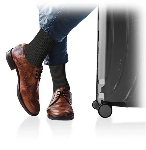 Lýtkové punčochy PHLEBO 360 COTTON TRAVEL II.KT—Velikost 1, barva černá, délka dlouhá, se špicí