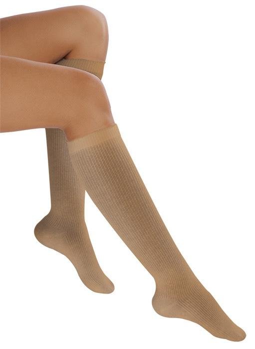 Lýtkové punčochy PHLEBO 360 COTTON TRAVEL II.KT—Velikost 3, barva bronz, délka normal, se špicí