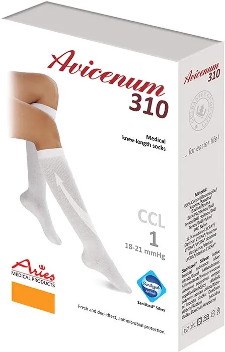 Lýtkové punčochy Avicenum PHLEBO 310—Velikost 4, barva modrá, se špicí