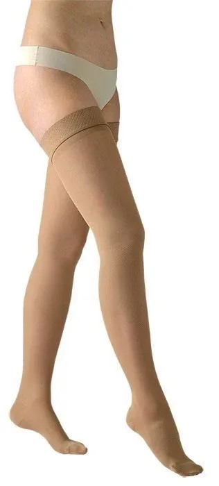 Stehenní punčochy Avicenum PHLEBO 360 FINE II.KT—Velikost 1, barva natura, s lemem, délka dlouhá, se špicí