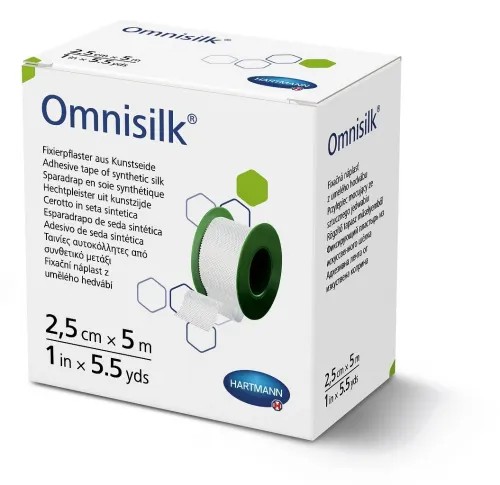 Omnisilk cívková náplast z bílého hedvábí—2,5 cm x 5 m