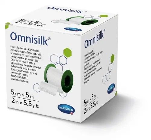 Omnisilk cívková náplast z bílého hedvábí—5 cm x 5 m