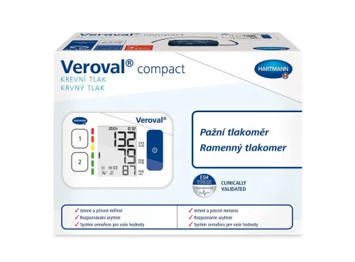 Tlakoměr na paži Veroval compact—S univerzální manžetou pro obvod paže 22-42 cm