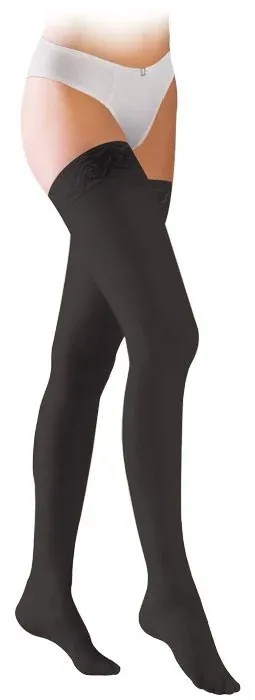 Stehenní punčochy Avicenum PHLEBO 360 FINE II.KT—Velikost 2, barva černá, s krajkou, délka normal, se špicí