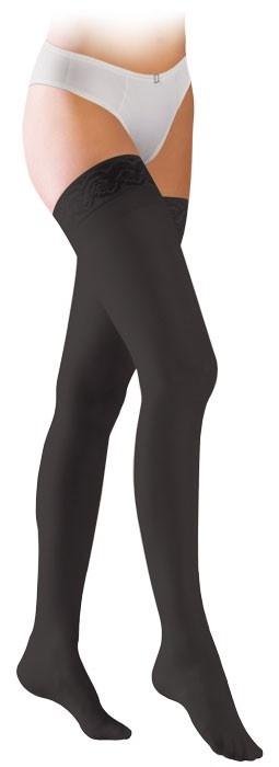 Stehenní punčochy Avicenum PHLEBO 360 FINE II.KT—Velikost 4, barva modrá, s krajkou, délka dlouhá, se špicí