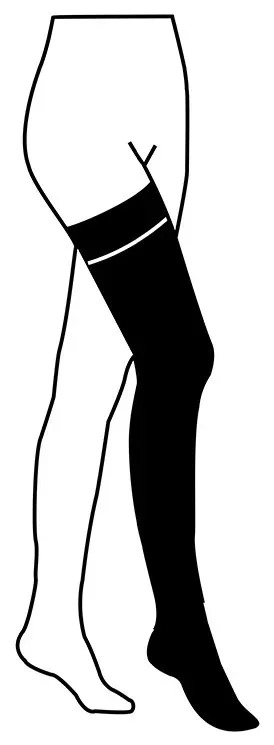 Stehenní punčochy Avicenum PHLEBO 520 III.KT—Velikost 2+, barva natura, s lemem, délka dlouhá, se špicí