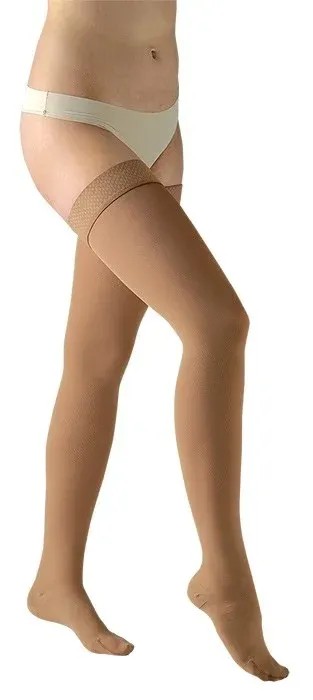Stehenní punčochy Avicenum PHLEBO 520 III.KT—Velikost 4+, barva natura, s lemem, délka normal, se špicí