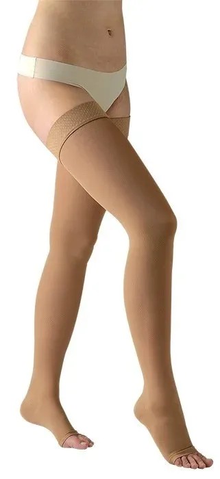 Stehenní punčochy Avicenum PHLEBO 360 COTTON II.KT—Velikost 3, barva natura, s lemem, délka normal, bez špice