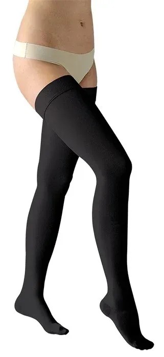Stehenní punčochy Avicenum PHLEBO 360 II.KT—Velikost 2+, barva černá, s lemem, délka normal, se špicí
