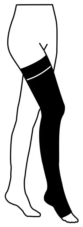 Stehenní punčochy Avicenum PHLEBO 360 II.KT—Velikost 5, barva černá, s krajkou, délka dlouhá, bez špice