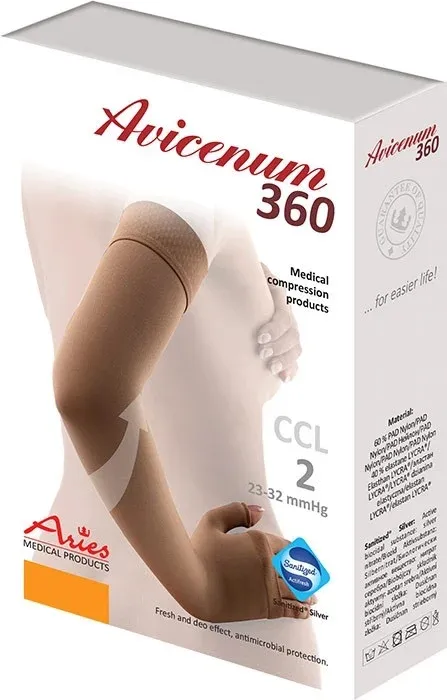 Pažní návlek Avicenum LYMPHO 360 II.KT—Velikost 2, barva natura, délka dlouhá
