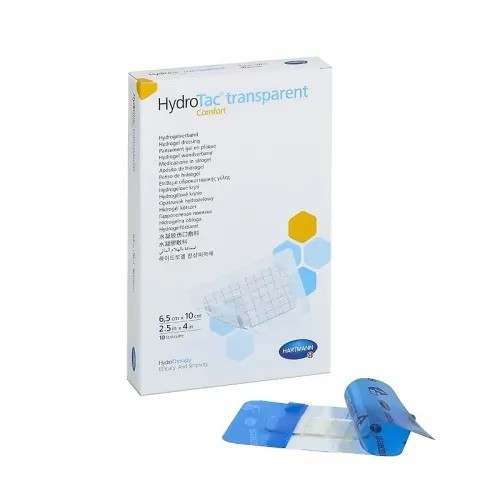 Krytí s hydrogelem HydroTac Transparent Comfort —10 ks, 6,5 x 10 cm