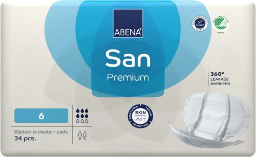 Abena San PREMIUM 6—Absorpční pleny, savost 1600ml, 34ks