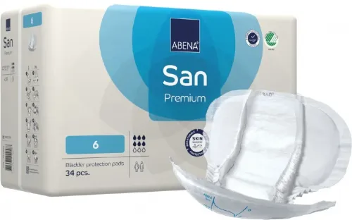 Abena San PREMIUM 6—Absorpční pleny, savost 1600ml, 34ks