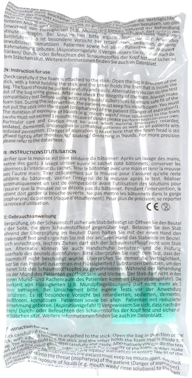 Abena Tyčinky pro hygienu dutiny ústní, suchá pěna—14,5 cm, nesterilní