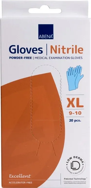Abena Rukavice NITRIL XL - modré—Nepudrované, 20 ks/box