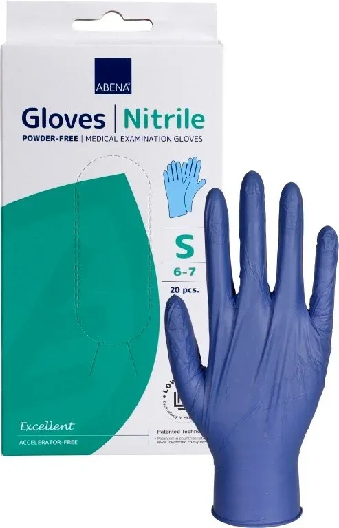 Abena Rukavice NITRIL S - modré—Nepudrované, 20 ks/box