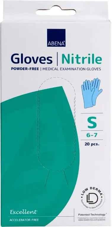 Abena Rukavice NITRIL S - modré—Nepudrované, 20 ks/box