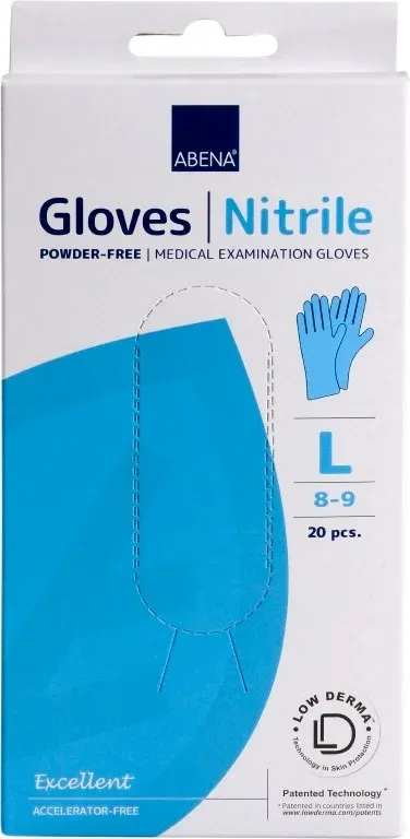 Abena Rukavice NITRIL L - modré—Nepudrované, 20 ks/box