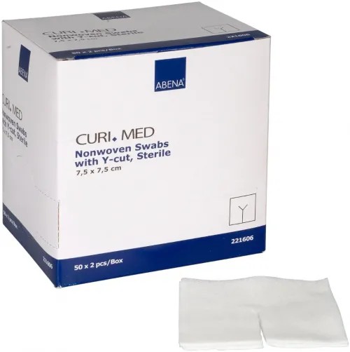 Kompresy s "Y" zářezem, sterilní—7,5 x 7,5 cm,100 ks/box