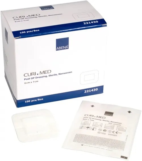 Náplast se savým polštářkem hypoalergenní—sterilní, 6 x 7 cm, 100 ks/ bal