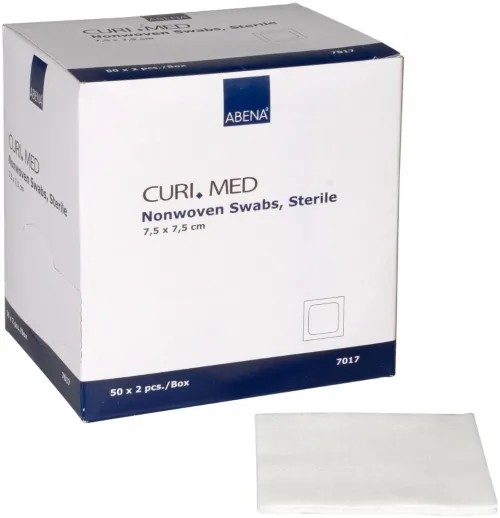 Kompresy z netkané textilie, sterilní—7,5 x 7,5 cm, 100 ks/bal. 