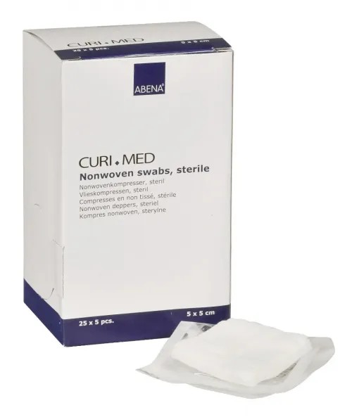 Kompresy z netkané textilie, sterilní—5 x 5 cm, 125 ks/bal. 