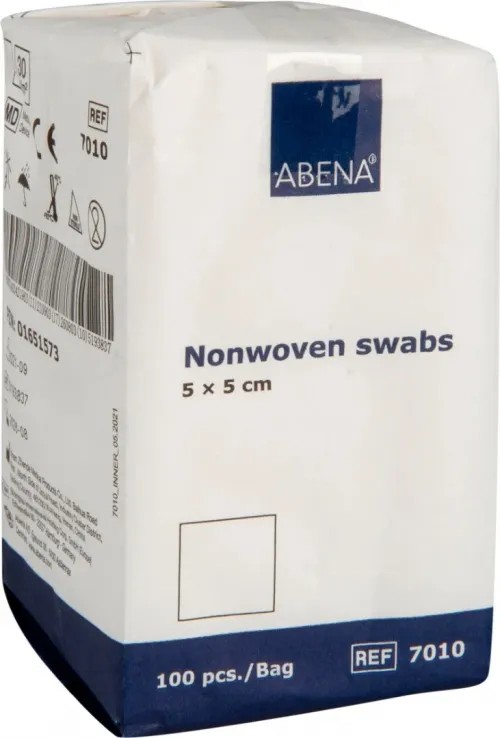 Kompresy z netkané textilie, nesterilní—5 x 5 cm, 100 ks/bal.