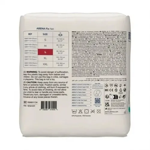 Abena FIX NET L—Fixační síťované kalhotky, boky 90-140 cm, 5ks