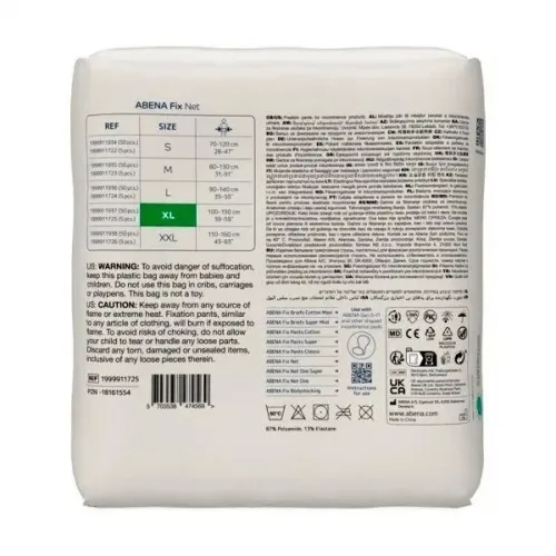 Abena FIX NET XL—Fixační síťované kalhotky, boky 100-150 cm, 5ks