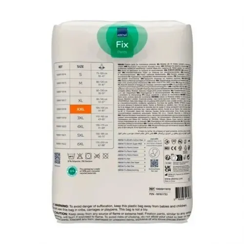 Abena FIX PANTS SUPER XXL—Fixační zesílené kalhotky s nohavičkami, boky 105-155 cm, 3ks