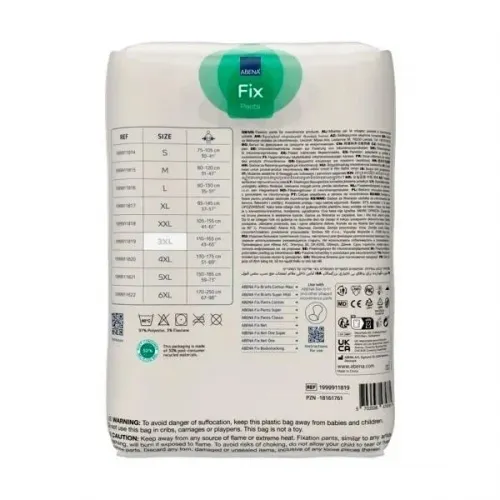 Abena FIX PANTS SUPER 3XL—Fixační zesílené kalhotky s nohavičkami, boky 110-165 cm, 3ks