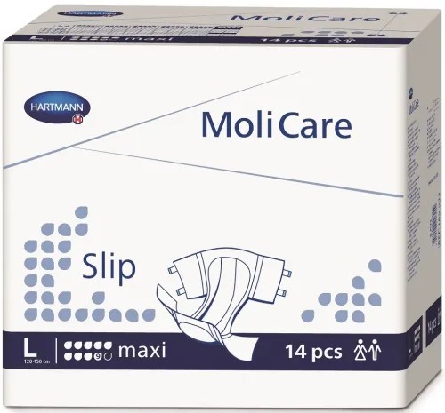 MoliCare Slip 9 kapek L—Zalepovací kalhotky, boky 120-150 cm, savost 3834ml, 14 ks