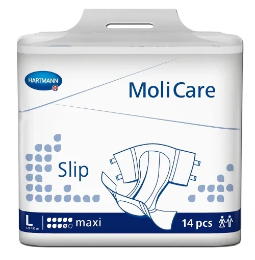 MoliCare Slip 9 kapek L—Zalepovací kalhotky, boky 120-150 cm, savost 3834ml, 14 ks