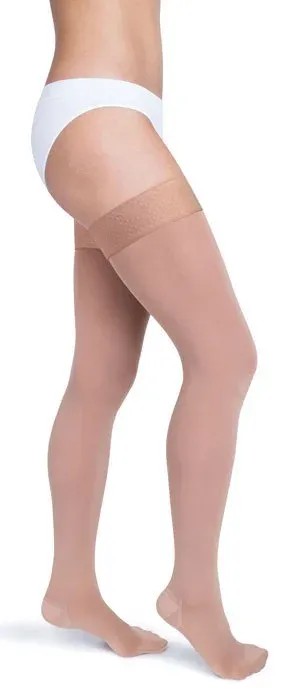 Stehenní punčochy Avicenum PHLEBO 250—Velikost 4, barva natura, s krajkou, délka dlouhá, se špicí