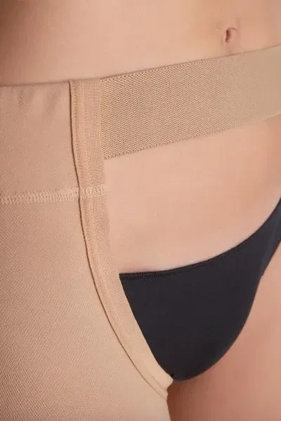 Stehenní punčochy s upínáním MAXIS MICRO (II.KT)—Velikost 5, barva bronz, délka krátká, bez špice, LEVÁ