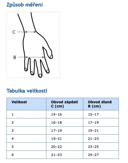 Kompresivní rukavička s prsty Mobiderm 3732—Velikost 3, LEVÁ