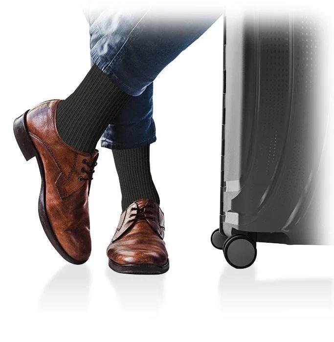 Lýtkové punčochy PHLEBO 360 COTTON TRAVEL II.KT—Velikost 5, barva černá, délka normal, se špicí