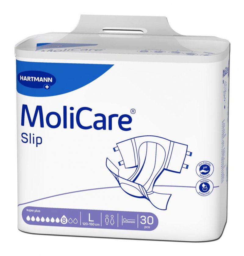 MoliCare Slip 8 kapek L—Zalepovací kalhotky, boky 120-150cm, savost 3020ml, 30ks