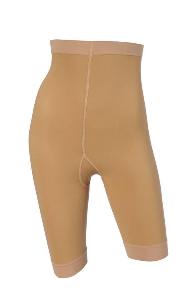 Pletená bandáž s klínem DEONA CROTCH II.KT—Provedení do půli stehen, velikost 1, barva tělová