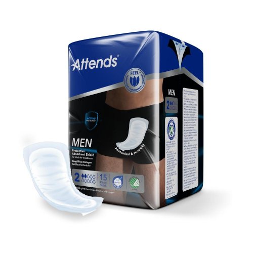 Attends For Men 2—Vložky absorpční pro muže 15 ks