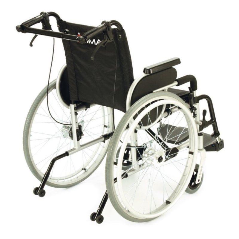 Invalidní vozík odlehčený PRIMEO PLUS—S brzdami pro doprovod, šířka sedu 48cm