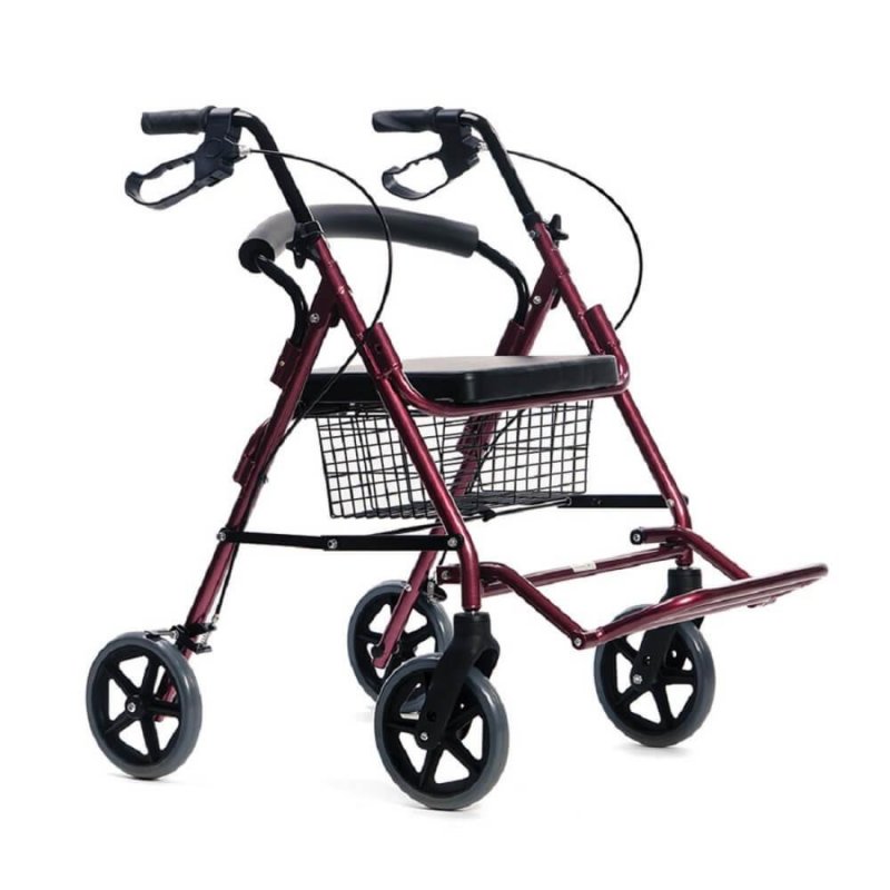 Čtyřkolové chodítko se stupačkou Meyra ROSE—Skládací