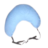 Polštář s potahem ve tvaru půlměsíce —PU potah s úchyty