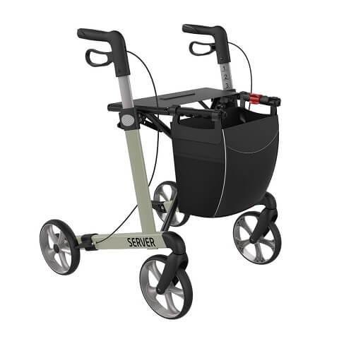 Čtyřkolové chodítko Meyra SERVER—Skládací, barva champagne