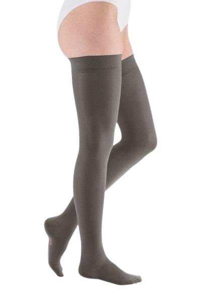 Stehenní punčochy mediven elegance II.KT—S lemem basic, velikost 1+, barva grey, délka normal, se špicí