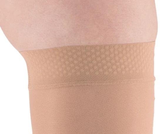 Stehenní punčochy mediven elegance II.KT—S lemem basic, velikost 7, barva grey, délka normal, se špicí